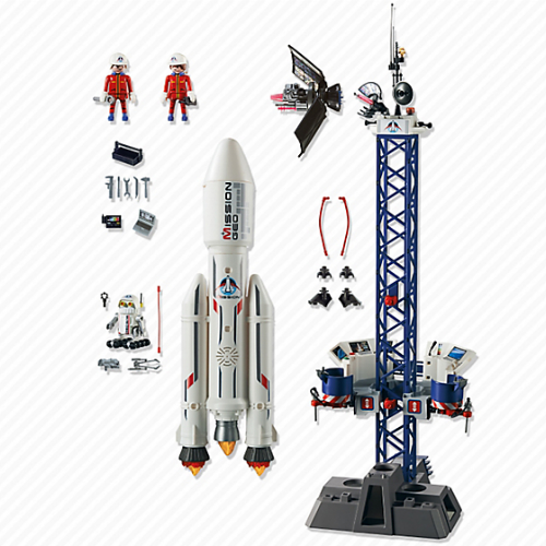 playmobil mission rocket with launch site