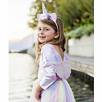 Alicorn Dress with  Wings and Headband - Size 3/4