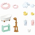 Calico Critters Bath Time Bubble Siblings 