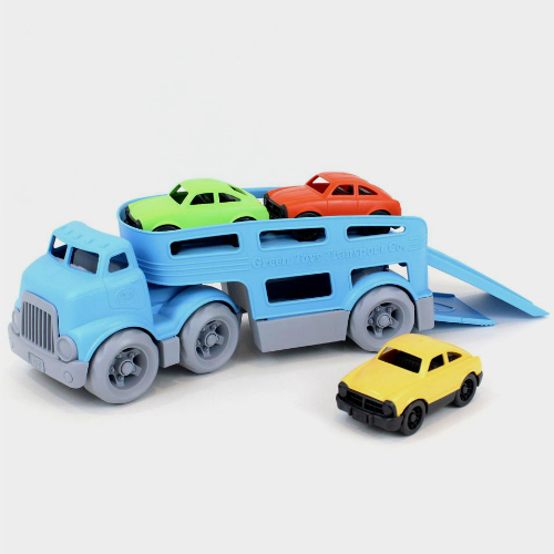green toys car carrier vehicle set