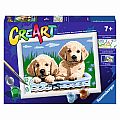 CreArt Painting by Numbers Cute Puppies