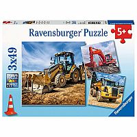 Diggers At Work 3x49 Piece Puzzle