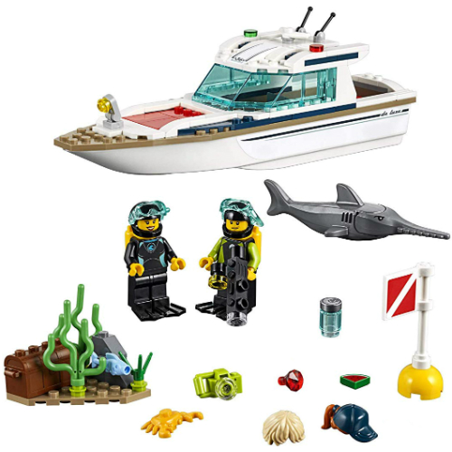 lego city great vehicles diving yacht ship building toy and diving minifigures 60221