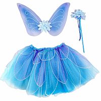 Fancy Flutter Skirt with Wings & Wand - Blue