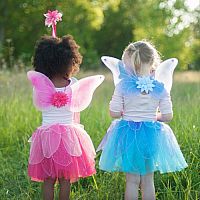 Fancy Flutter Skirt with Wings & Wand - Fuchsia
