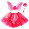 Fancy Flutter Skirt with Wings & Wand - Fuchsia