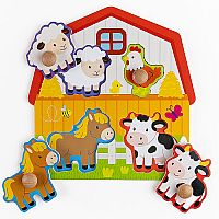 Wooden Farm Easy-Grasp Peg Puzzle