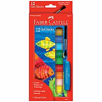 Faber-Castell Gel Sticks (12) with Brush