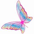 Glitter Rainbow Wings - Hot Pink