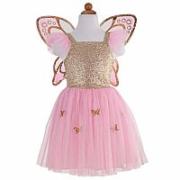Gold Butterfly Dress with Fairy Wings  Sz 5-7