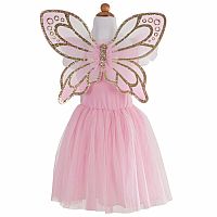 Gold Butterfly Dress with Fairy Wings  Sz 5-7