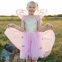 Gold Butterfly Dress with Fairy Wings  Sz 5-7