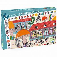 Djeco Hedgehog School Observation 35 Pc Puzzle