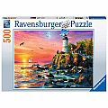 Lighthouse at Sunset 500 Pc Puzzle