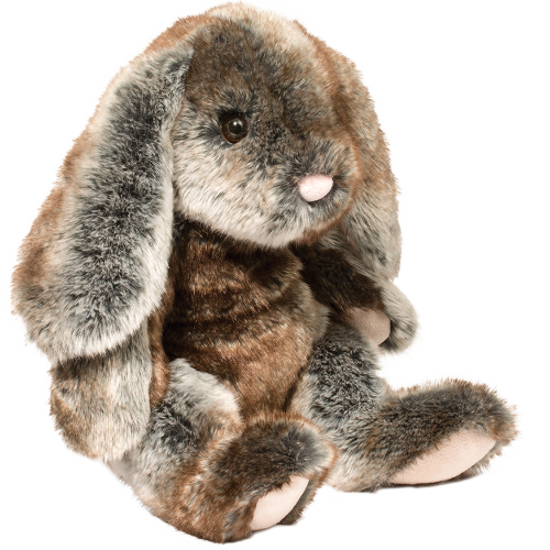 stuffed gray bunny