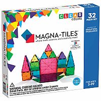 Magna-Tiles Clear Colors 32 PC Set