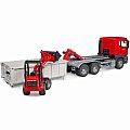 Bruder Man TGS Truck with Roll-Off Container and Compact Loader