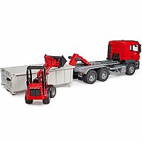 Bruder Man TGS Truck with Roll-Off Container and Compact Loader