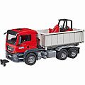 Bruder Man TGS Truck with Roll-Off Container and Compact Loader