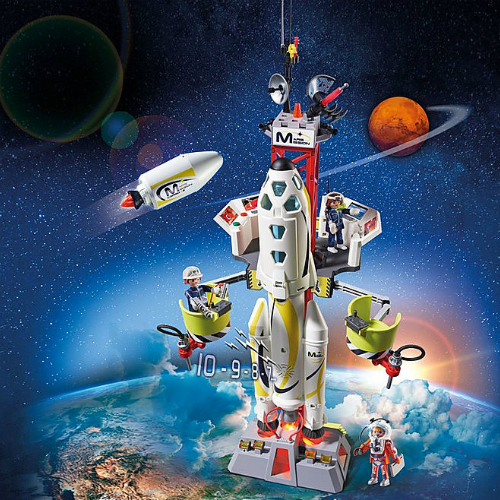 playmobil mission rocket with launch site stores