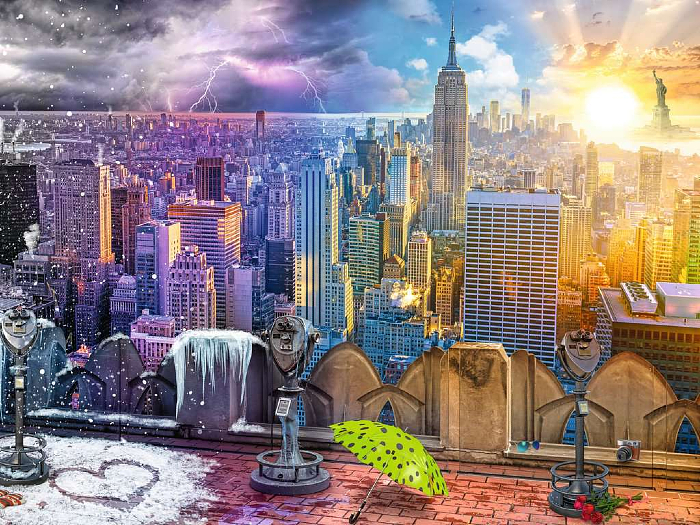 New York Winter Summer 1500 Pc Puzzle Smart Kids Toys New York Winter Summer 1500 Pc Puzzle Smart Kids Toys