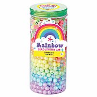 Rainbow Bead Jewelry Jar
