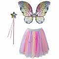 Rainbow Sequins Skirt, Wings & Wand