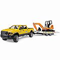Bruder Ram Rental Truck with Mini Excavator