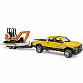 Bruder Ram Rental Truck with Mini Excavator