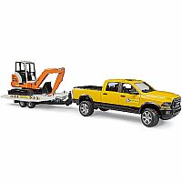 Bruder Ram Rental Truck with Mini Excavator
