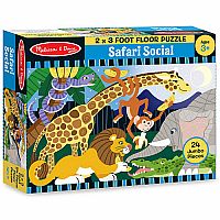 Safari Social Floor Puzzle (24 pc)