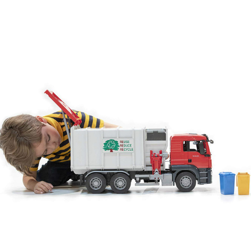 bruder man tgs side loading garbage truck