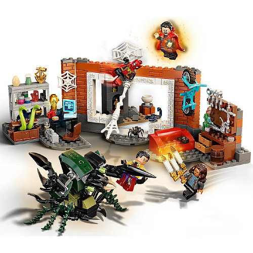 lego spiderman at the sanctum workshop