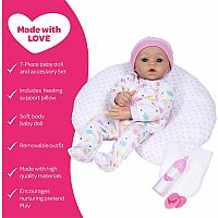 Sunshine Pink 7-Piece Baby Doll Feeding Support Gift Set