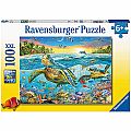Swim with Sea Turtles 100 Piece Puzzle