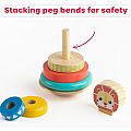 Wooden Lion Stacking Rings