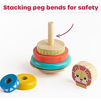 Wooden Lion Stacking Rings