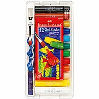 Faber-Castell Gel Sticks (12) with Brush